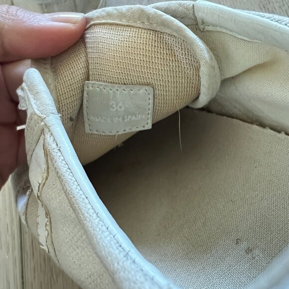 Céline Phoebe Philo Leather Trim Canvas Sneakers White 36 - Picture 9 of 10